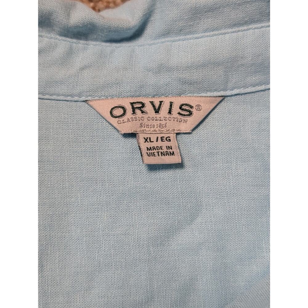 Orvis women’s Linen Blend blouse/shirt, XL; Lightweight, Breathable, Blue/Teal - Picture 3 of 9